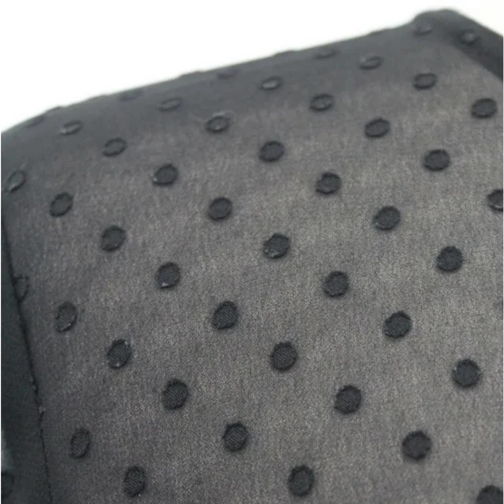 NWOT Ann Taylor Loft Womens Black Mesh Polka Dot Ruffle Trim Shift Dress - Picture 4 of 5